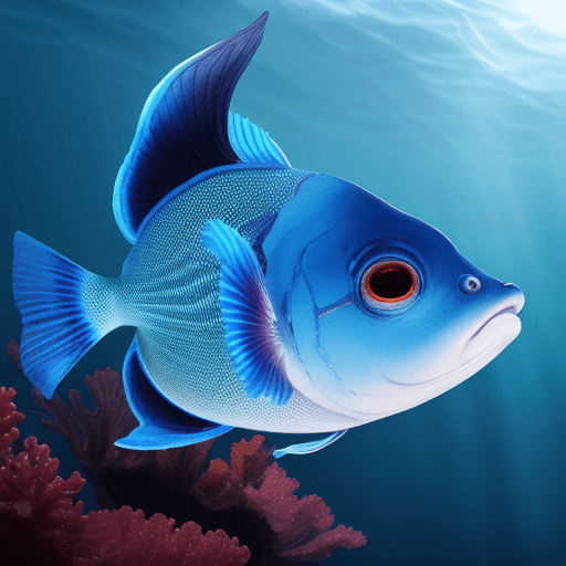 AI generated: Hyperrealistic eye-level exterior photo of a Koii fish in a beautiful blue ocean. 
