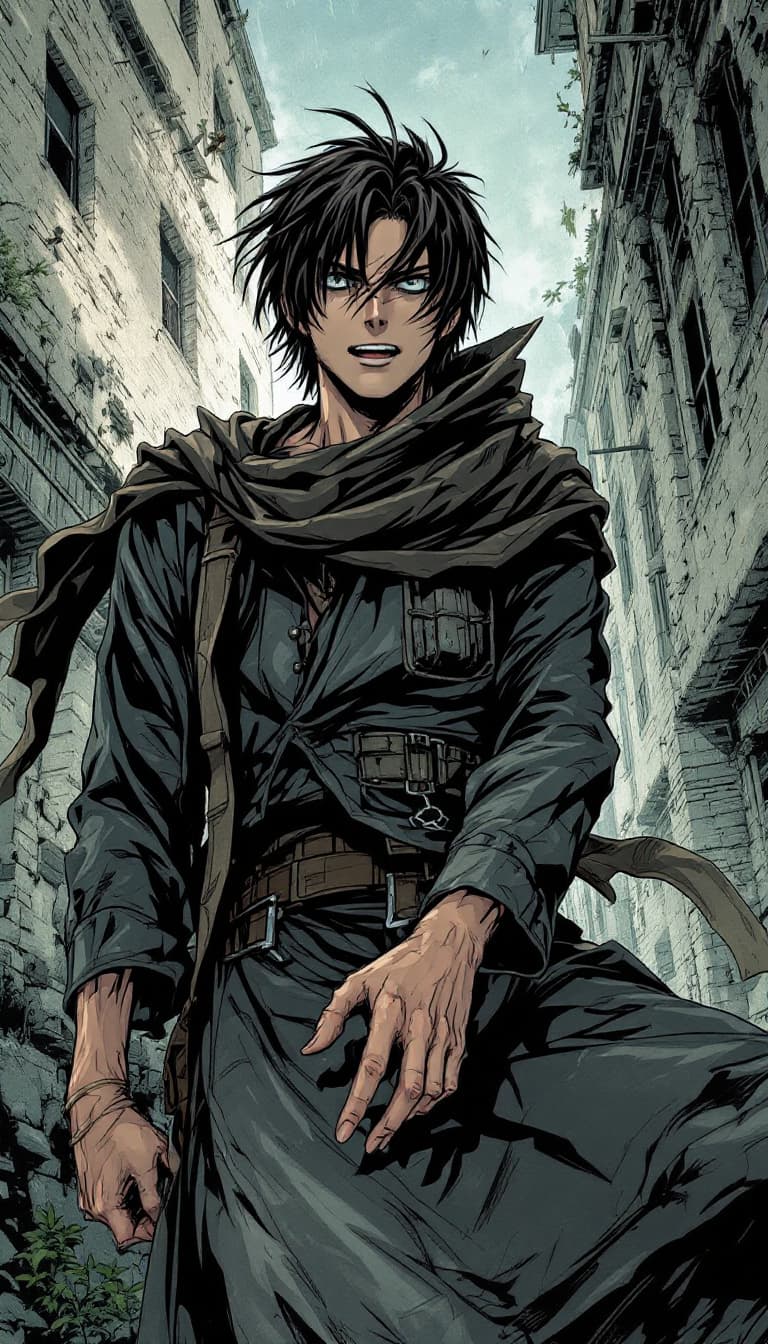 AI generated: Japanese Manga art of Eren Yeager