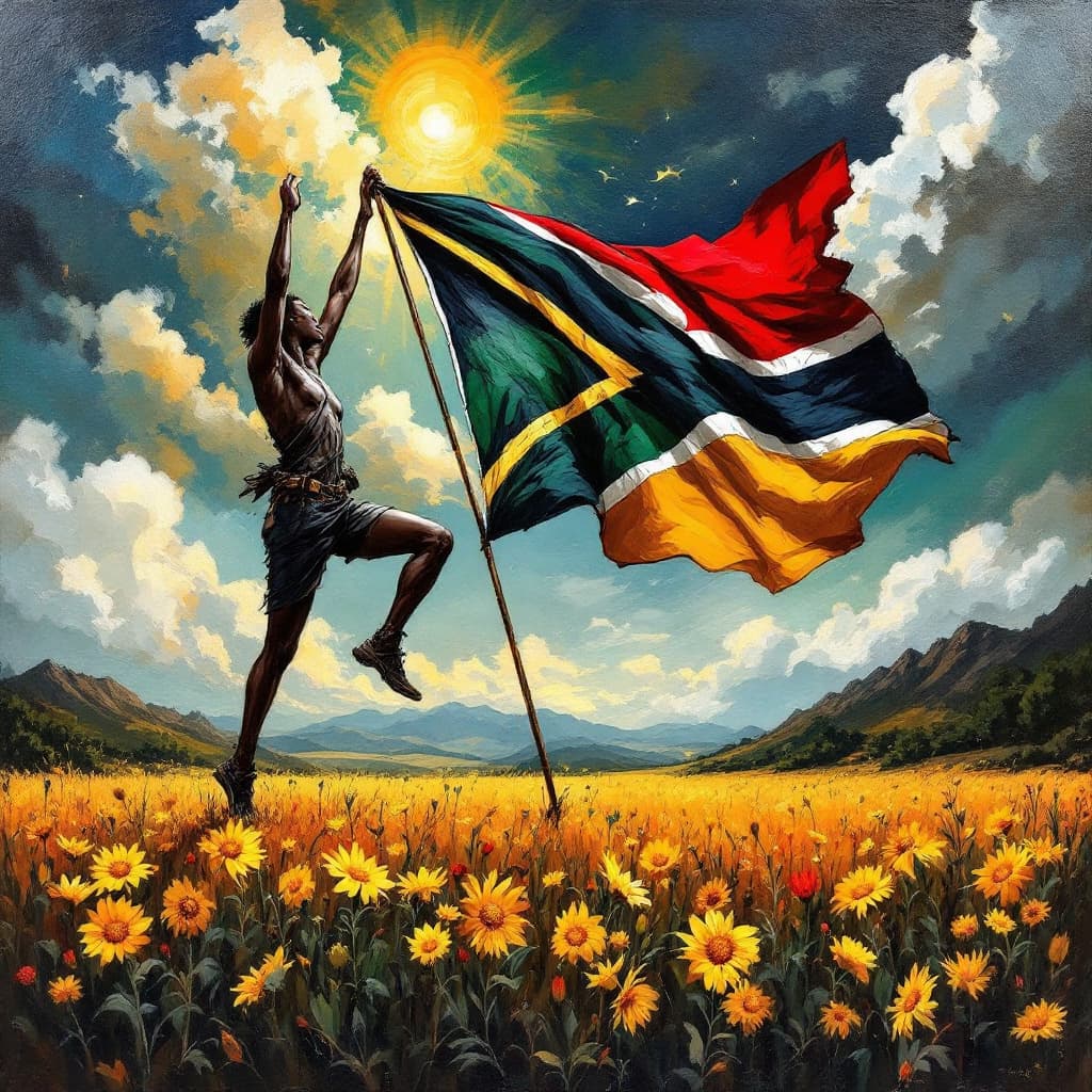AI generated: oil painting of pan african flag

