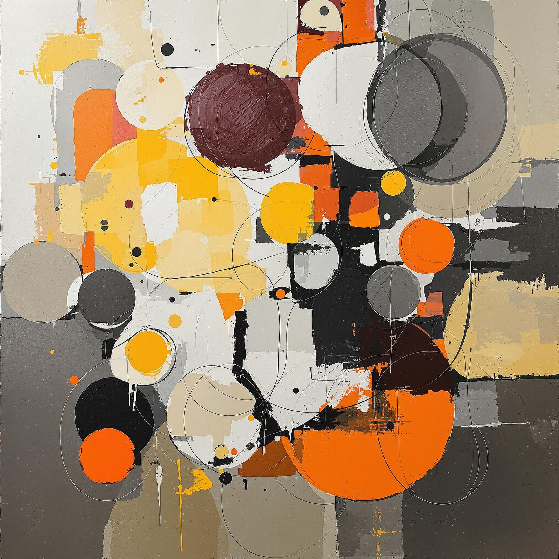 AI generated: abstract realism painting in orange and grey with modern brush techniques, in the style of Picasso, ...