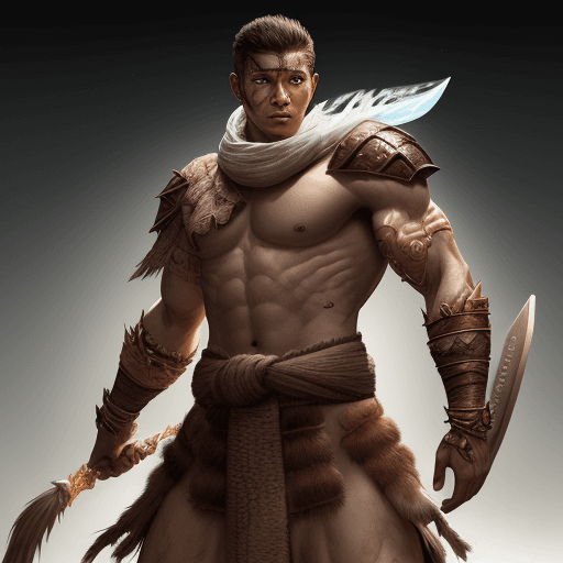 AI generated: Pathfinder, urdefhan, bow, translucent skin, male, warrior, strong, humanoid