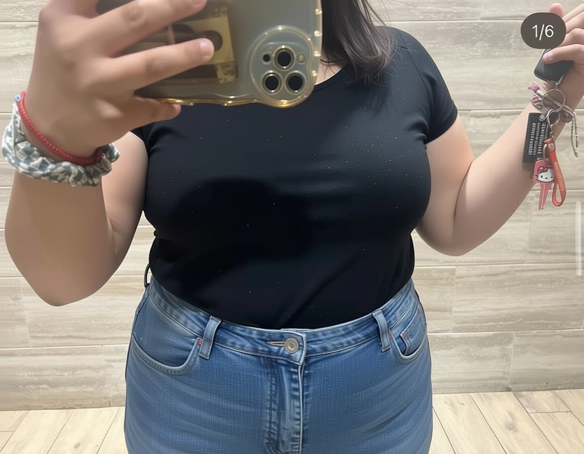 AI generated: Remove her top and only leave on her pants
