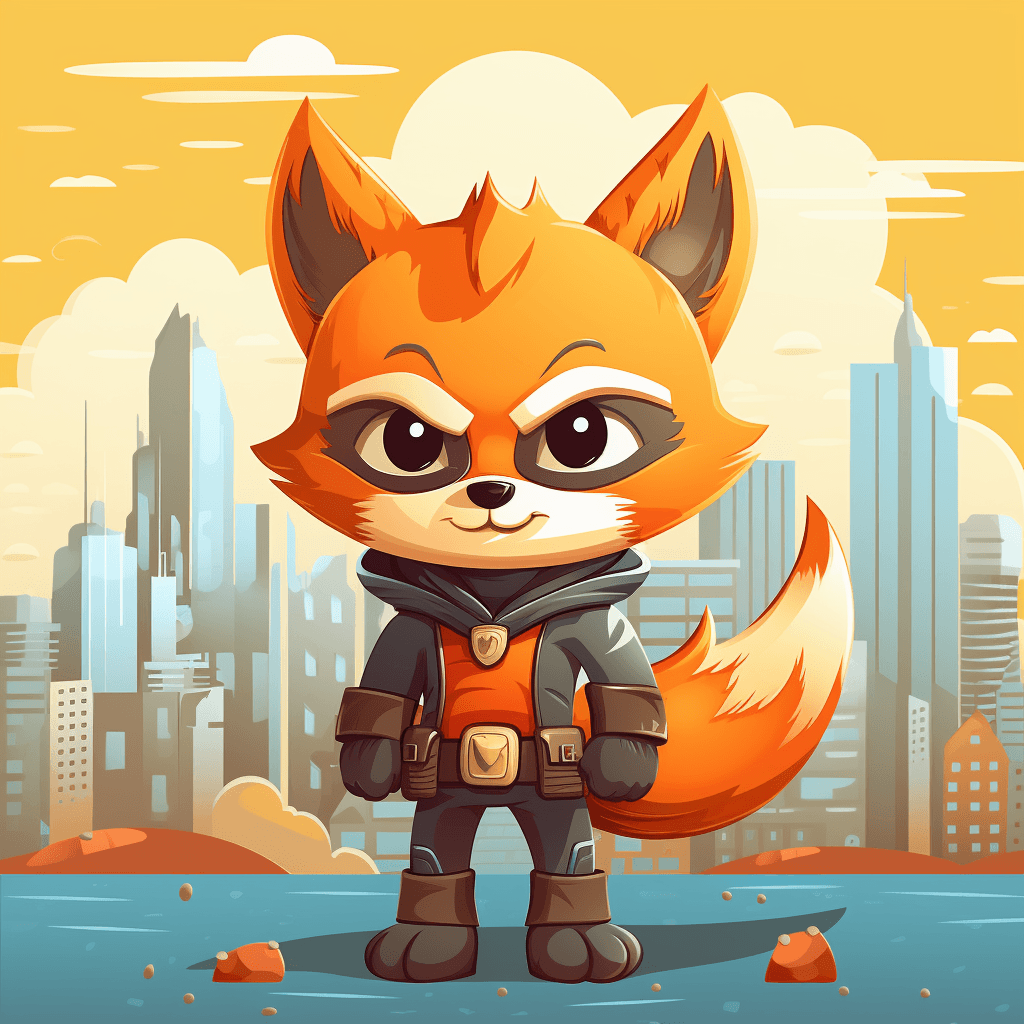 AI generated: Superhero Vector illustrative simplistic cartoon superhero fox 