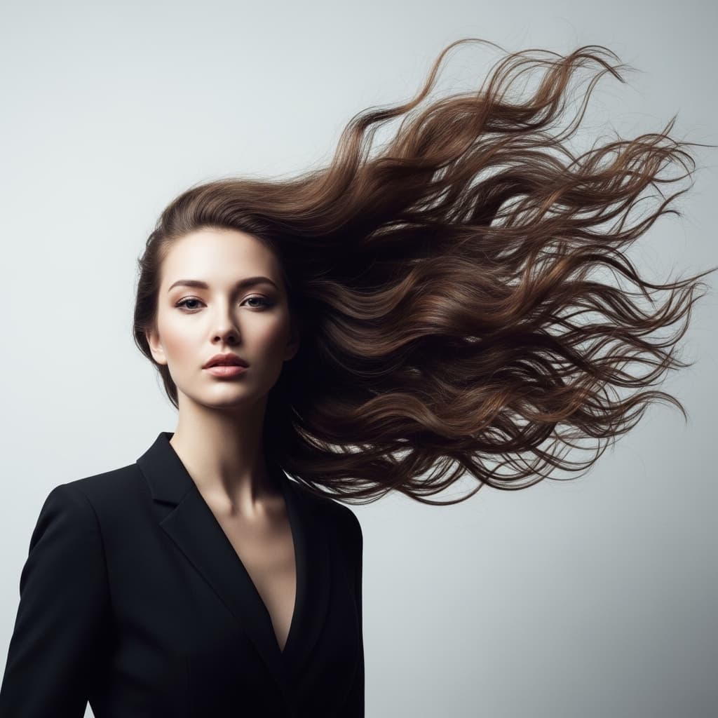 AI generated: woman with beautiful long brown hair,in the style of kenro izu,meticulous technique,magewave,hallyu,...