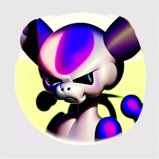 AI generated: Kaws style Mewtwo face