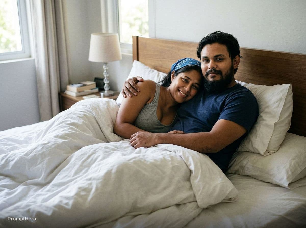 AI generated: Couple full Naket body show in bed 