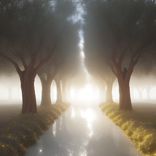 AI generated: a shining fog, finely bright background, a bright daylight background, tiny dust that radiates light...