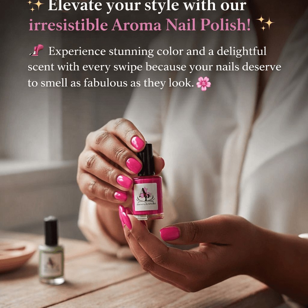 AI generated: ✨ Elevate your style with our irresistible Aroma Nail Polish! ✨ Experience stunning color and a deli...