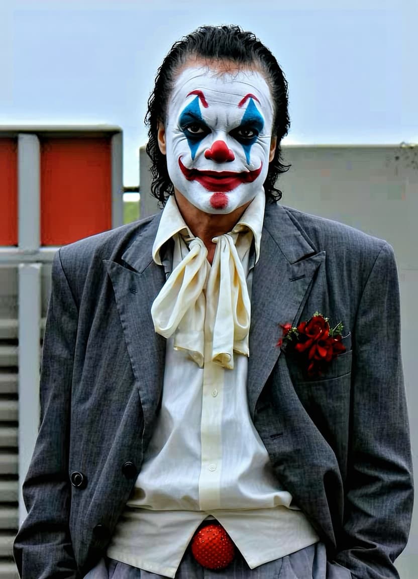 AI generated: Portrait of Mickael Jackson as a killer clown "it", SCG768-Euphoria
