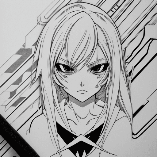 AI generated: graphic lines , anime,Line art, {{{{{{black and white style}}}}}}, no color