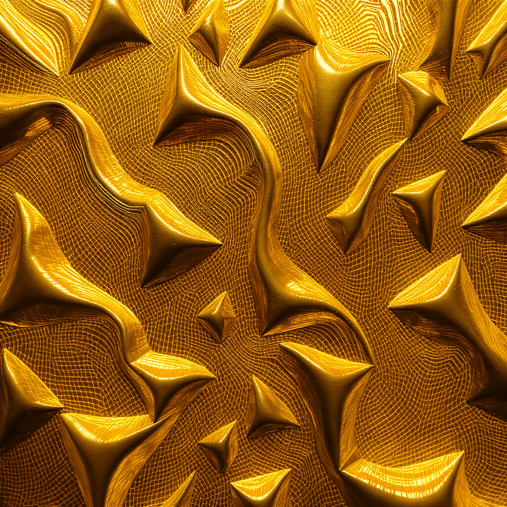 AI generated: GOLD BARREN DETAIL PATTERN GLOWING  LIGHT REFLECTION