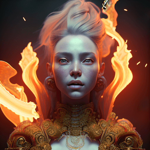 AI generated: portrait of beautiful lady set in fire, cinematic lighting, photorealistic, ornate, intricate, reali...
