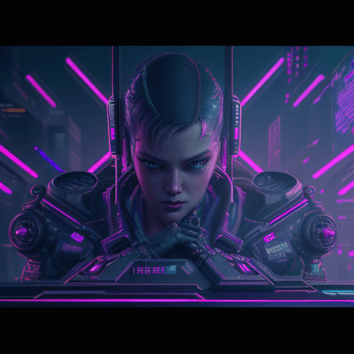 AI generated: cyberpunk programming design, retrowave, synthwave, neon, extreme detail, sharp focus, 8k, sharp int...