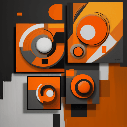 AI generated: abstract realism painting in orange and grey with modern brush techniques, in the style of bauhaus f...