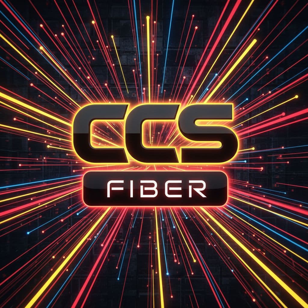 AI generated: create an entirely new logo for a Fiber optic company named CCS. the company colours are primarily b...