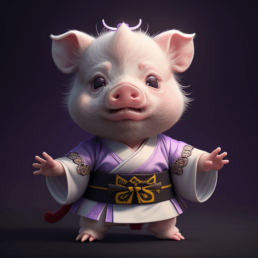 AI generated: Cute baby white pig Wearing Hanfu, Like a Samurai, Fine and Detailed Han Fu Style, Movie Lighting, I...