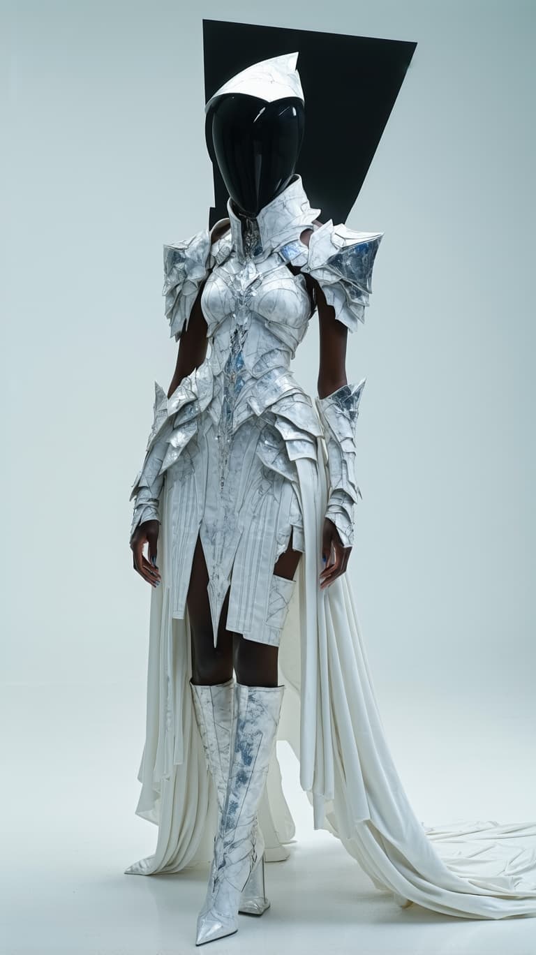 AI generated: "Image is a full-body portrait captured with a Sony A1 50.1 mb using a 200mm lens, of a model wearin...