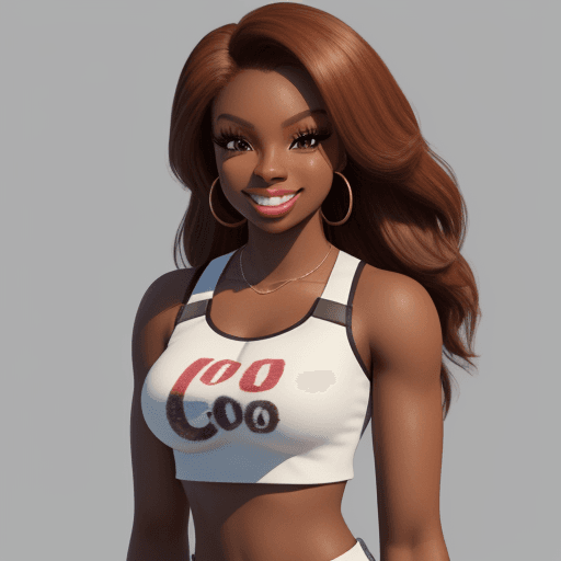 AI generated: coco jones, crop top, cute, smile, realistic, sharp, 8k