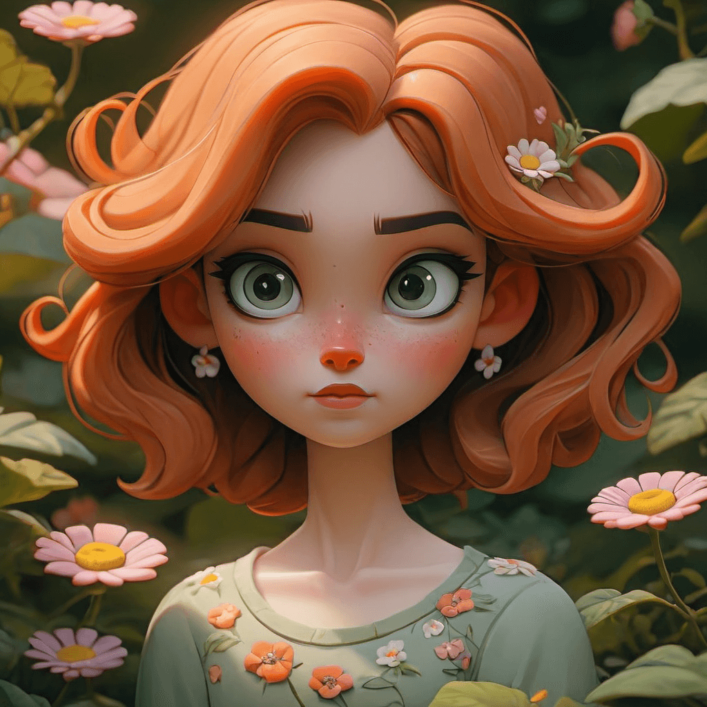 AI generated: (a girl in a garden, beautiful detailed eyes, beautiful detailed lips, extremely detailed eyes and f...