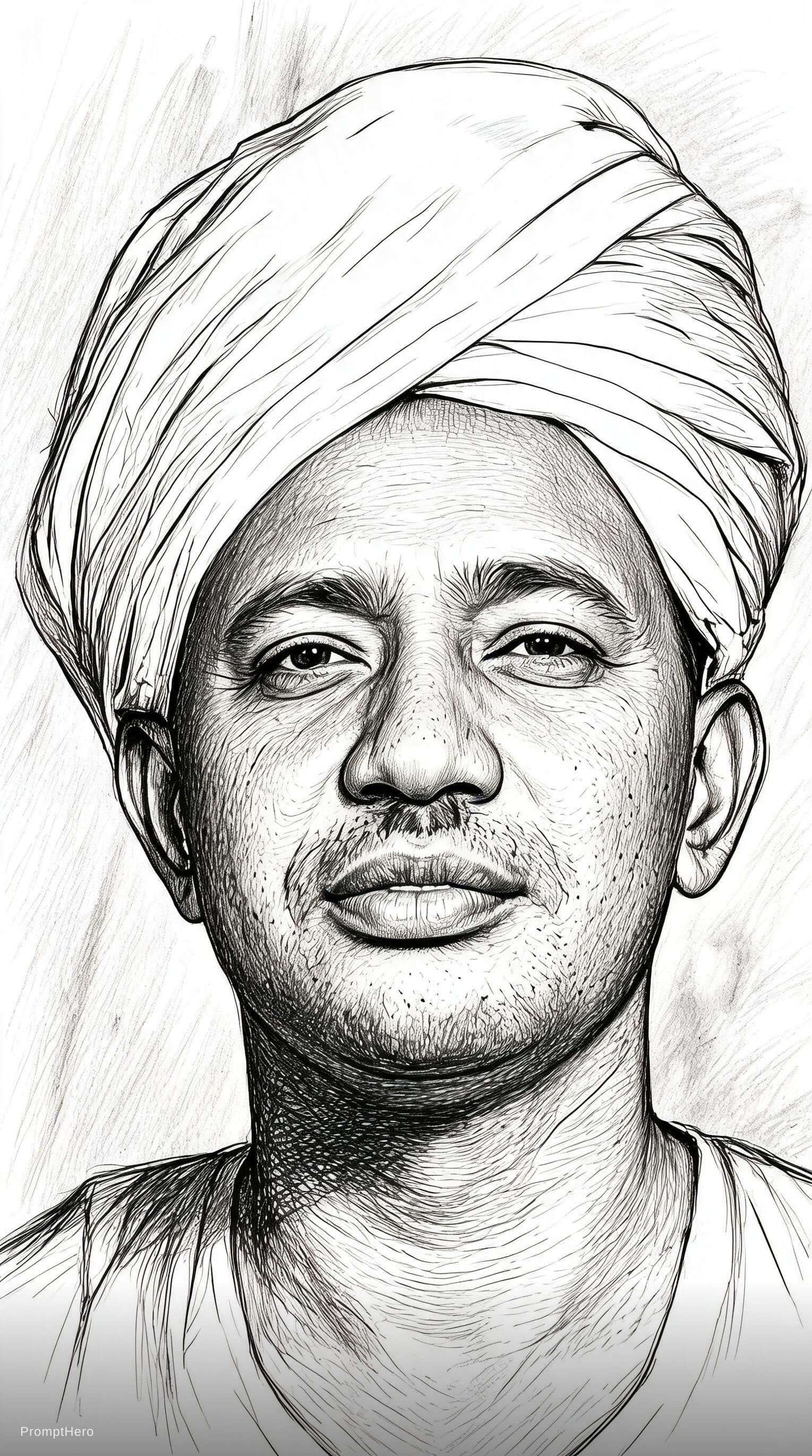 Hero prompt: رسم بالحبر الأسود 