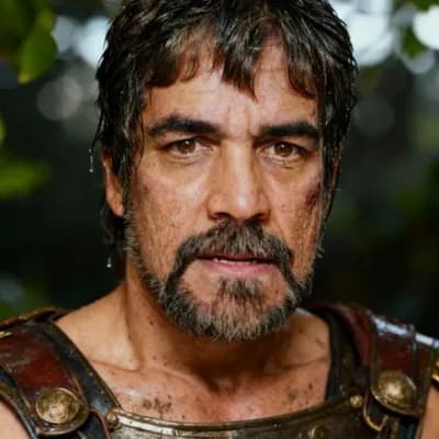 AI generated video: Animate the roman gladiator looking at camera and saying these words with passion: "Yesterday is dea...