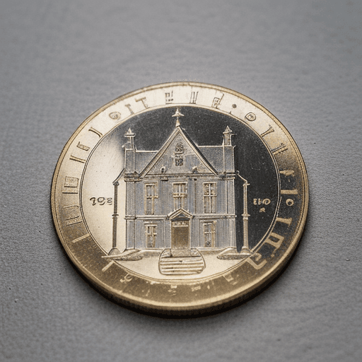 AI generated: coin, buildings made of money, a coin rolls down the street, drawing for a children's book, the coin...