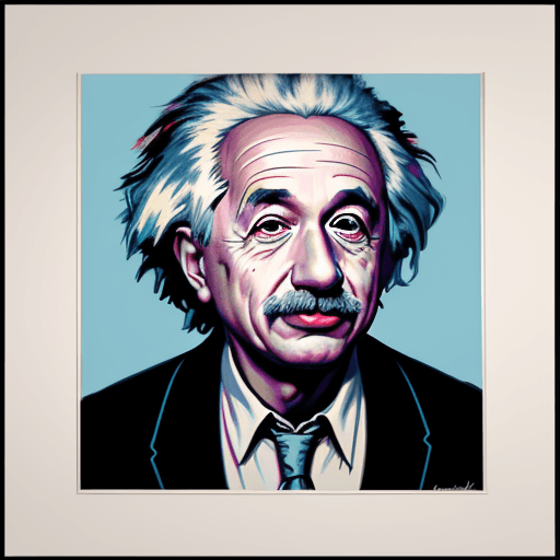 AI generated: Einstein, hyper realistic, as painted by Andy Warhol