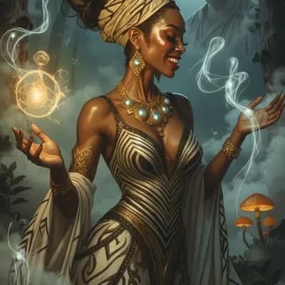 AI generated video: **"Reine Vodou: Communion with the Loa"**  

**The Divine Sovereign**  
- A **Haitian Vodou queen...