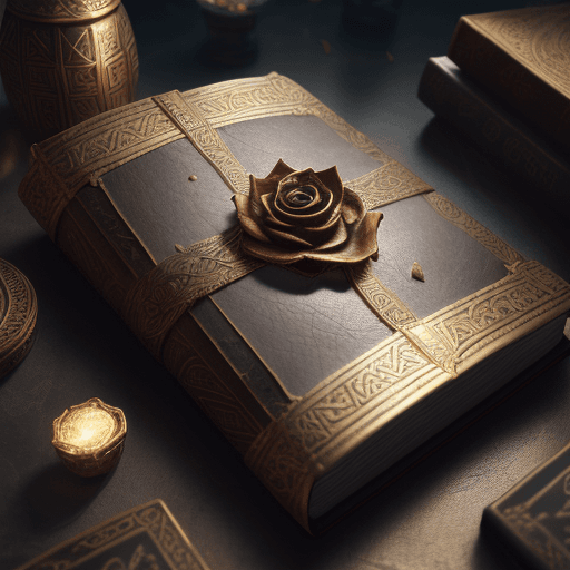 AI generated: Photo of a ultra realistic book made of a deep rich leather,  ancient symbols, African, Greek mythol...