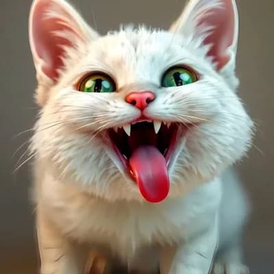 AI generated video: Cat's face turns red and fire comes out from mouth , while cat shouts fire comes from open mouth and...