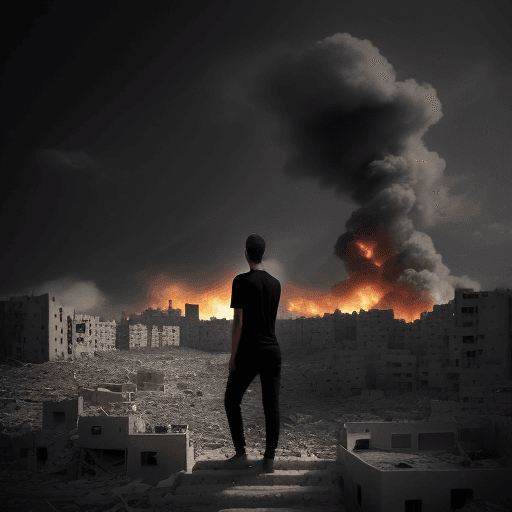 AI generated: a deep house music cover that shows emotion and darkness and sadness of palestine land of people dyi...