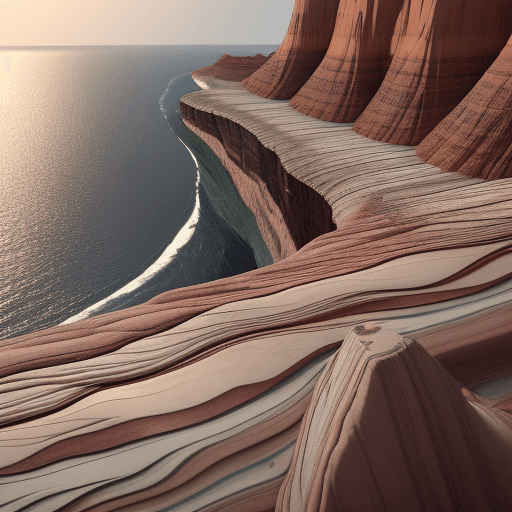 AI generated: Generate me an image of sedimentary rock layers including faults. cinematic, hyper realism, high det...