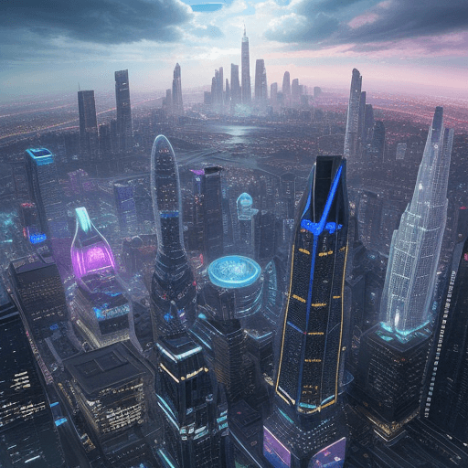 AI generated: a futuristic cityscape with flying cars, holographic billboards, and towering skyscrapers stretching...