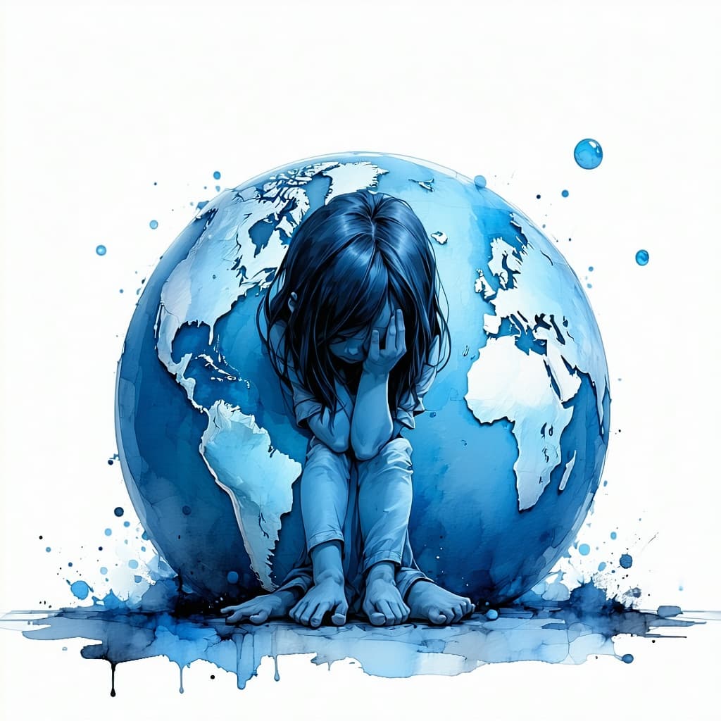 AI generated: sadness world