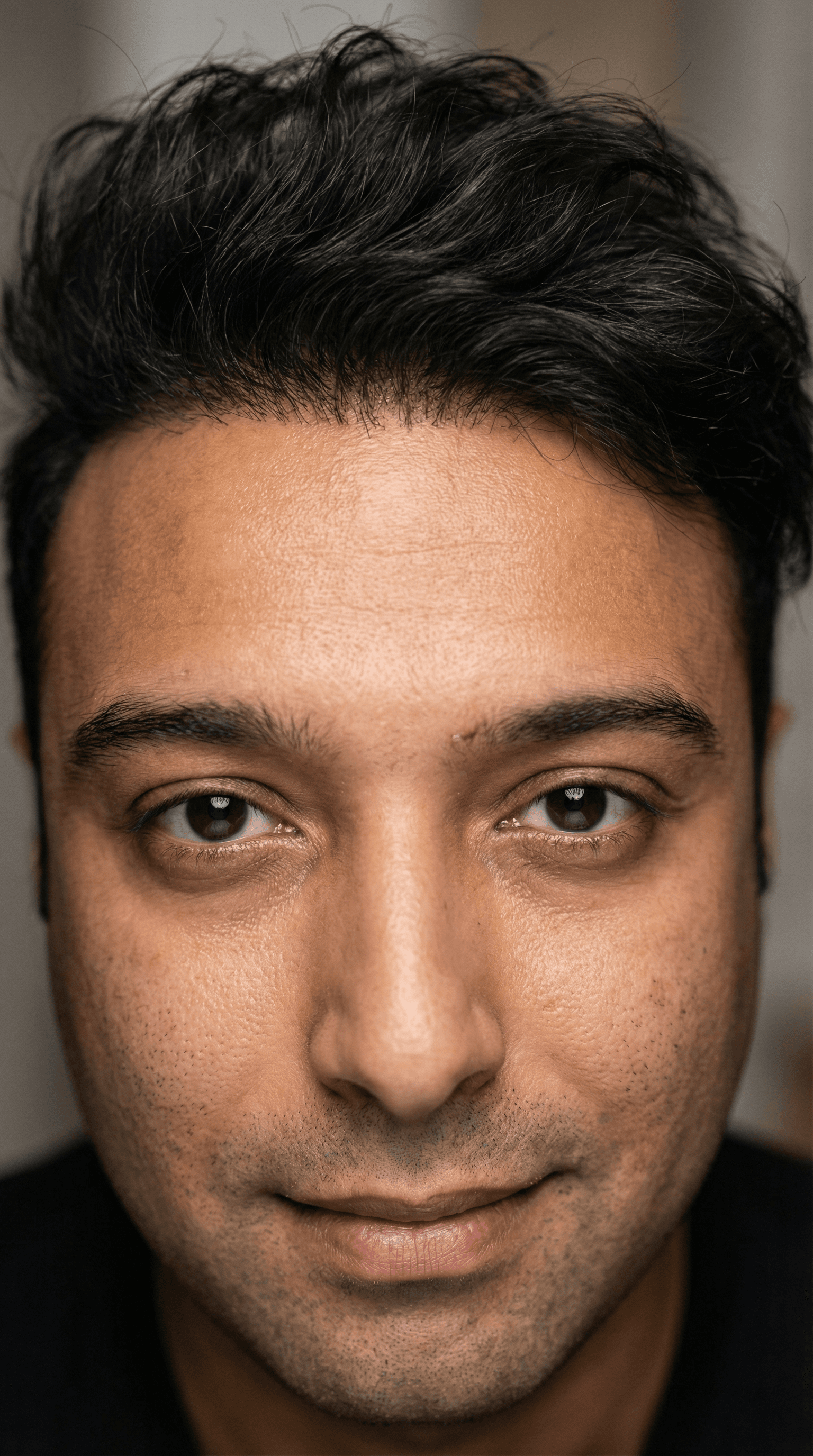 AI generated: Extreme close-up on singer's face, eyes emotionally connected to camera. Soft studio lighting, flawl...