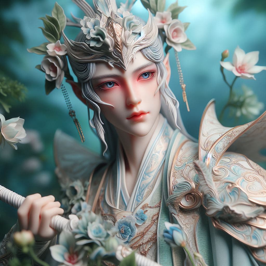 AI generated: Porcelain Darius: Capture the delicate beauty of Porcelain Darius in a hyper-realistic photograph se...