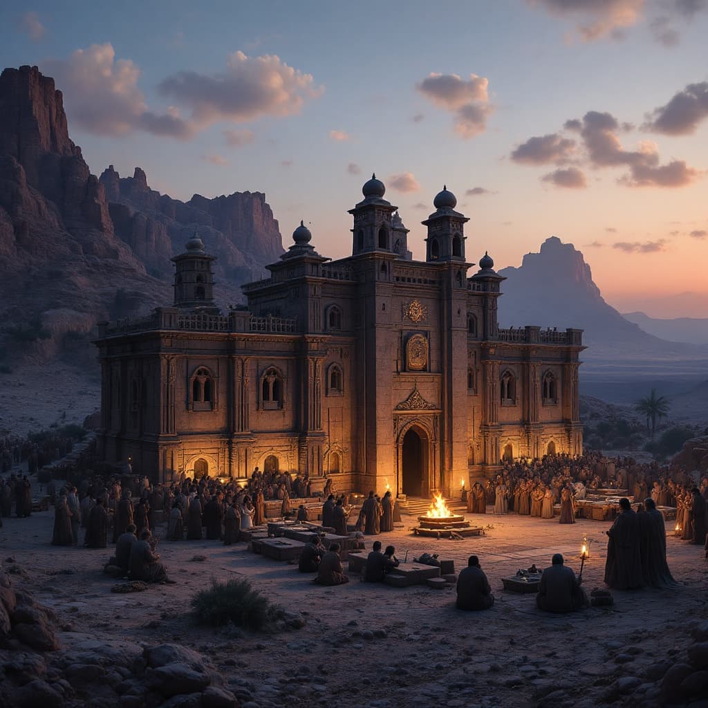 AI generated: In the book of exodus in the Bible there is a tabernacle of congregation being built by Moses where ...