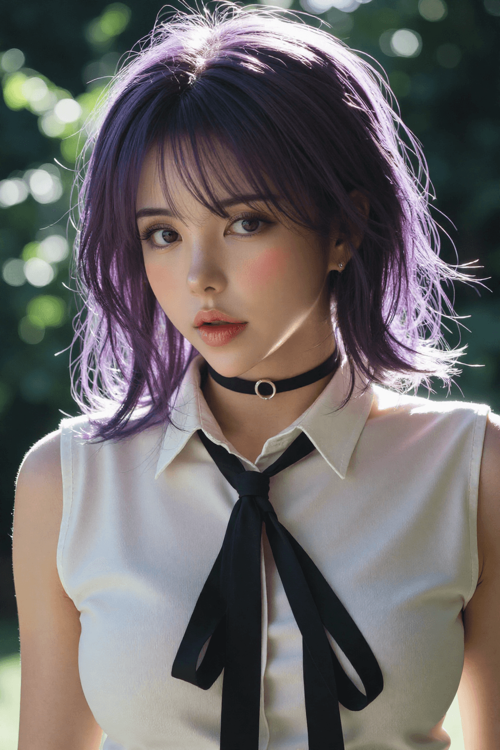 AI generated: masterpiece, best quality, ultra-detailed, cinematic photo of a beautiful Taiwanese cosplayer as Rez...