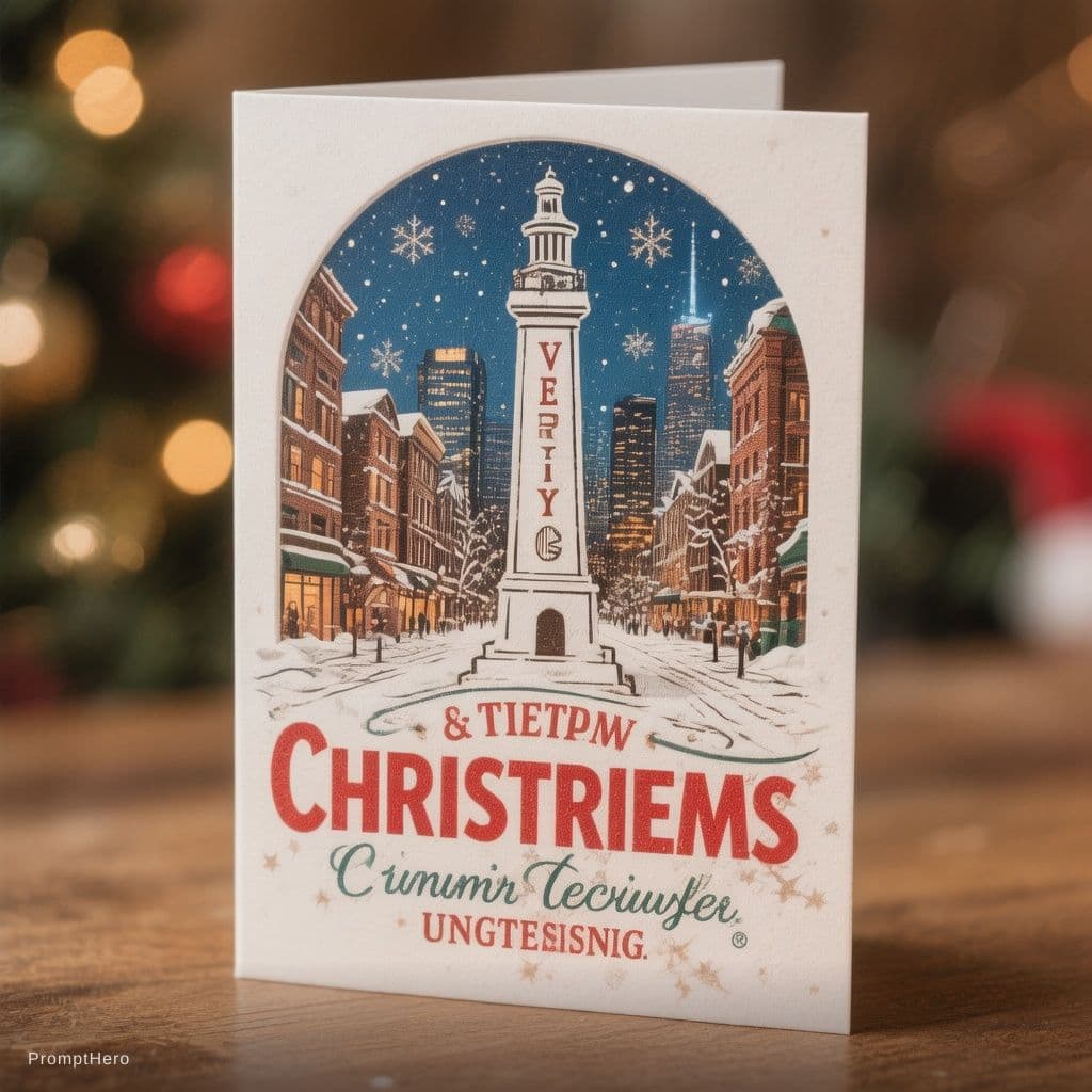 AI generated: Drawing for a Christmas card in which the subject of civil engineering studies appears