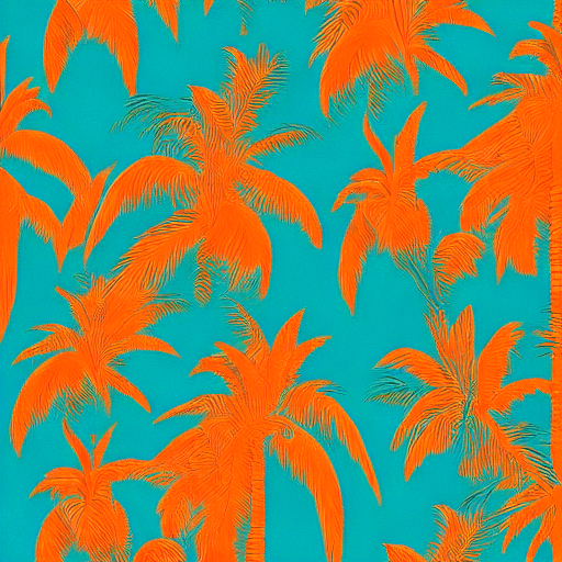 AI generated: Palm tree orange theme —h 609
