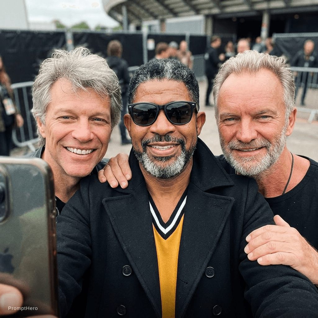 AI generated: With Bon Jovi y sting 
