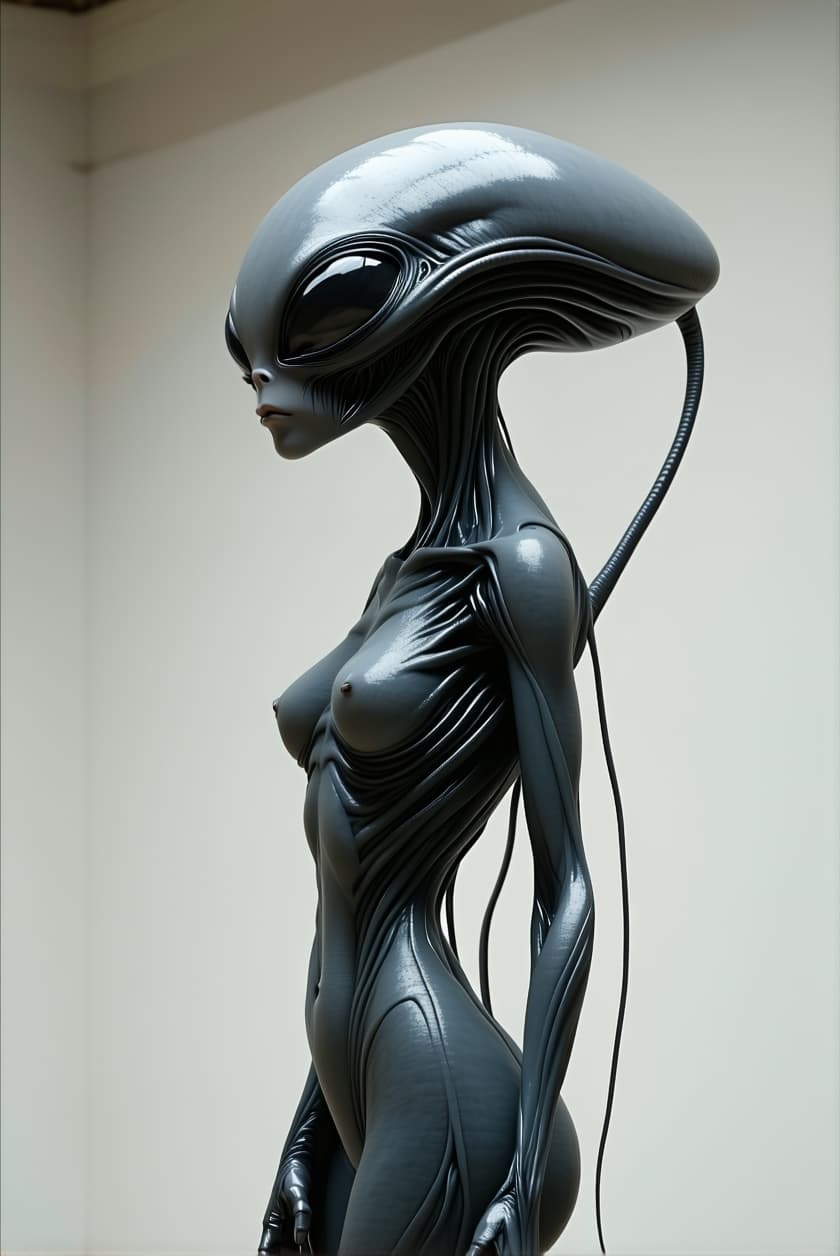 AI generated: Rendu 3D d'une femme extraterrestre
