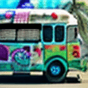 AI generated: "a highly detailed photorealistic, 8k sharp focus, hdr, PIXAR taco food truck from CARS with one eye...
