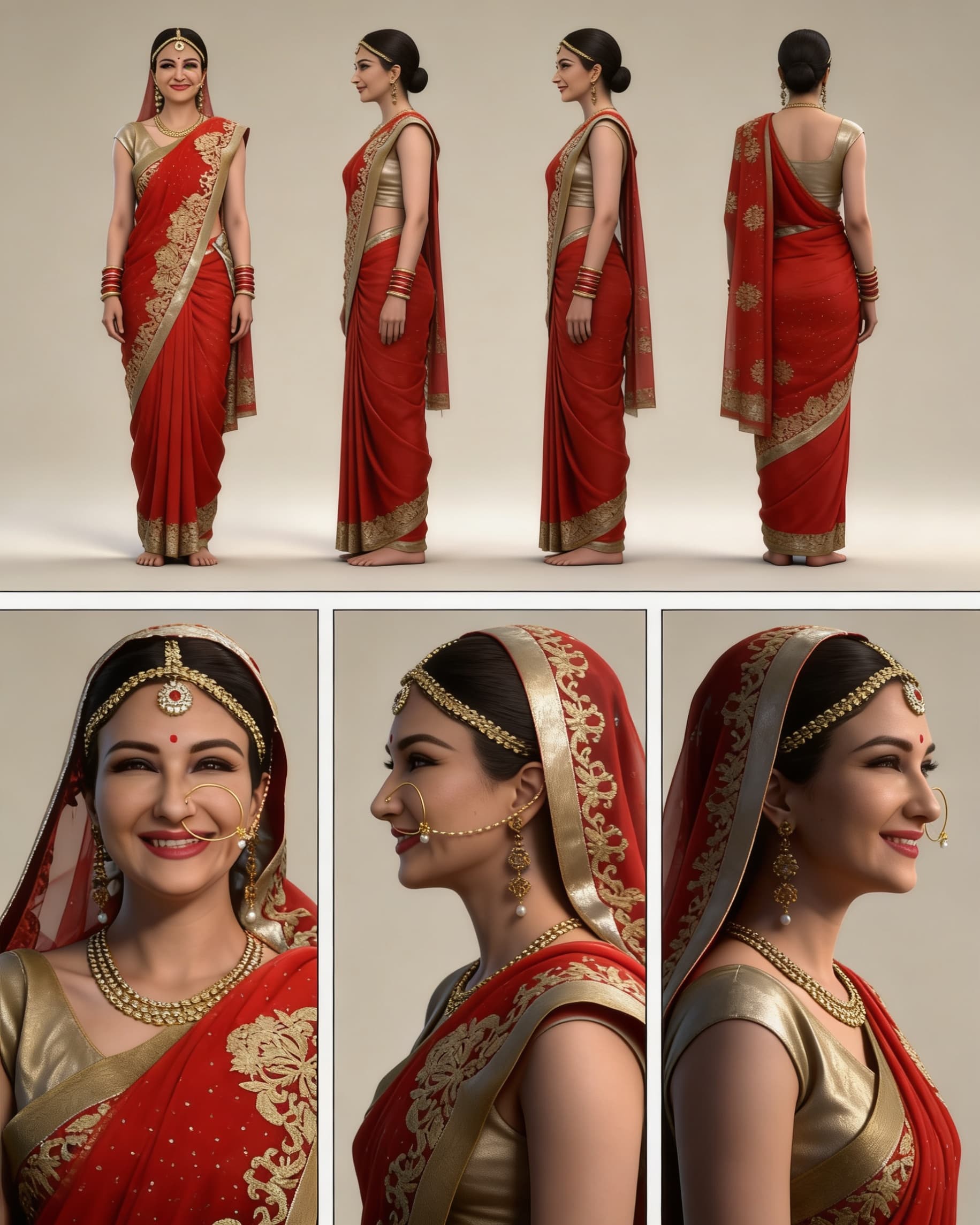AI generated: Create a professional character reference sheet based strictly on the uploaded reference image. Use ...