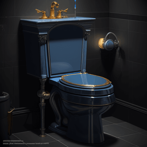 AI generated: the design and character of batman The toilet transparan is gold and Blue dark, no watermark,no copy...