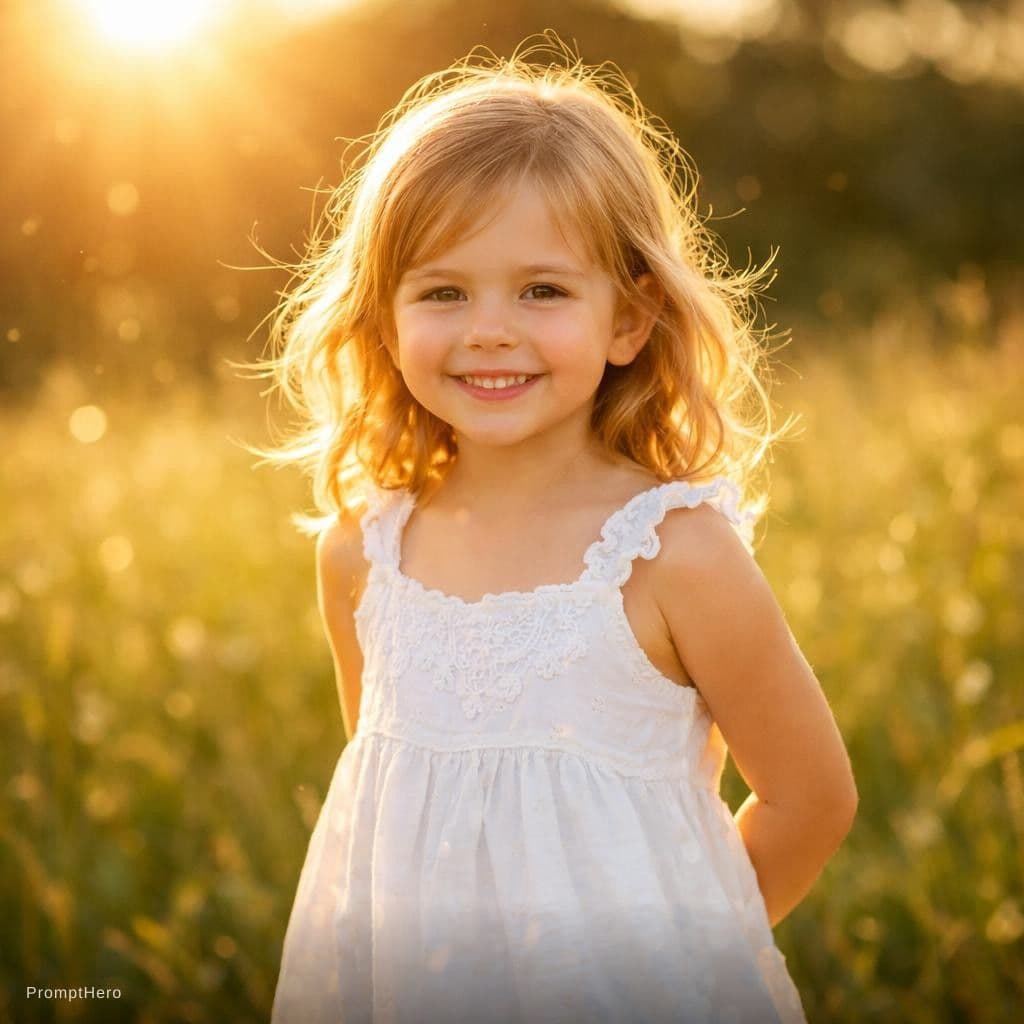 AI generated: A little girl in the sun