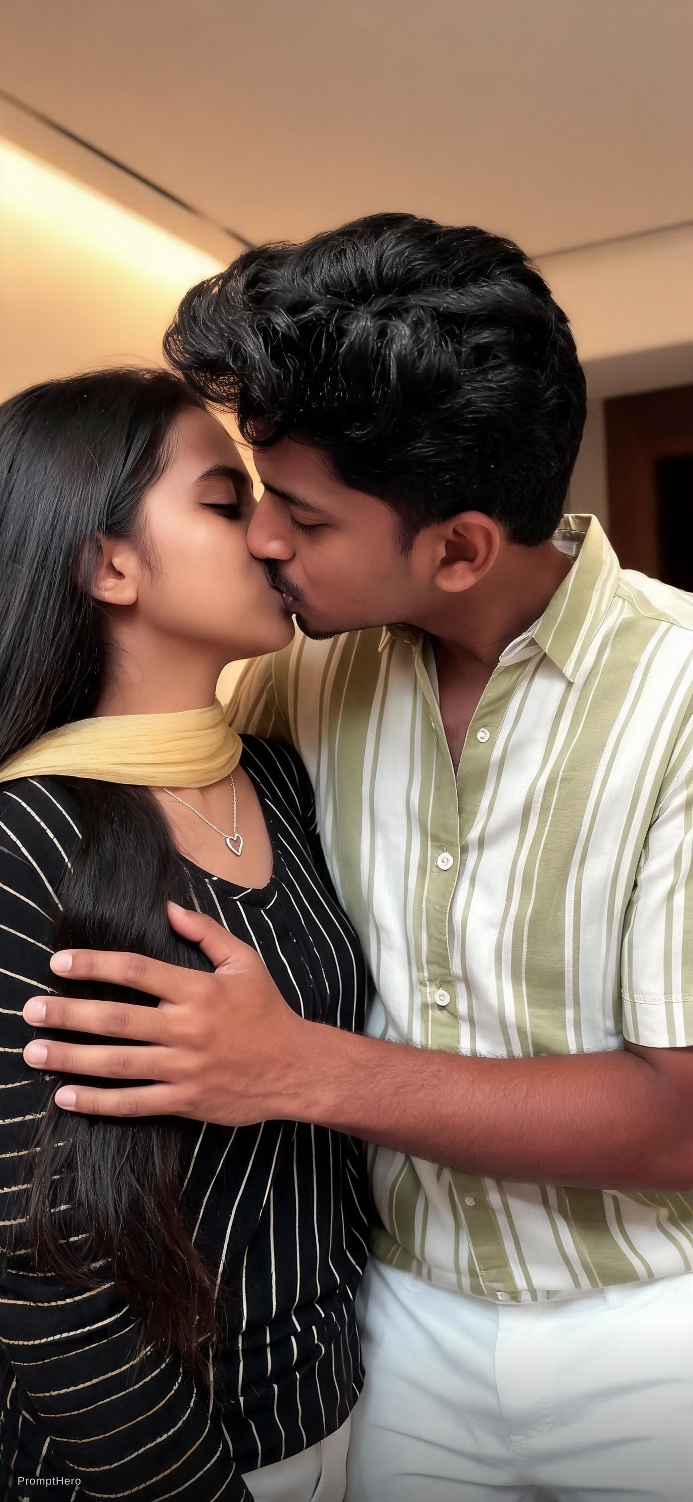 AI generated: make a hot romantic scene with liplock