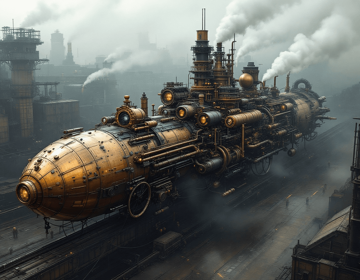 AI generated: Steampunk Spaceship