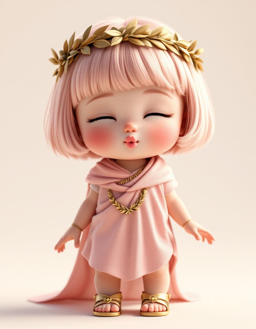 AI generated: whimsical Realistic of Pixar, Bryce 3D, front view, A Virgo baby girl of 12 Astrology, half year's o...