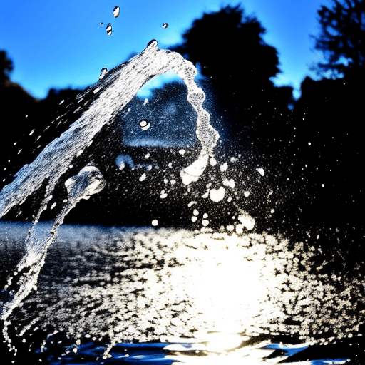 AI generated: water being thrown.  silhouette.